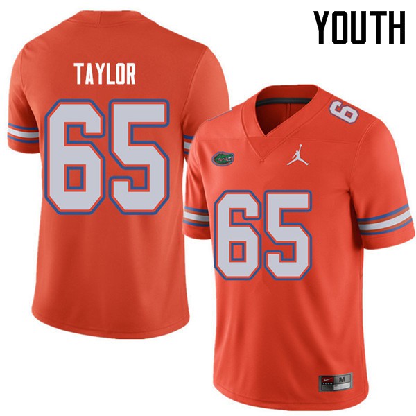 Jordan Brand Youth #65 Jawaan Taylor Florida Gators College Football Jerseys Orange